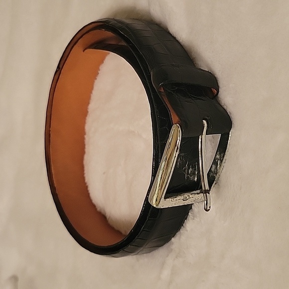 Martin Dingman Other - JEFFERSON 2 BUCKLE AMERICAN ALLIGATOR BELT - BLACK Mens